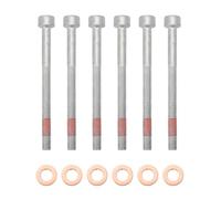 Konuooer Lot de 6 joints d'étanchéité en cuivre pour injecteur de carburant + 6 supports d'injecteur visse 6110170060 pour W203 W204 W169 W164 W212 W211 Sprinter W906 Vito Viano A0009902907 Anneaux