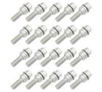 Konuooer WHT001693 7L0601139A 7L0601139 Lot de 20 boulons de roue coniques argentés M14 x 1,5 Compatible avec Q7 Quattro 9PA 92A Amarok Transporter