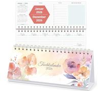 KONVINIT Calendrier de bureau 2026 avec support - Calendrier hebdomadaire 2026 - 1 semaine sur 2 pages - Calendrier de bureau avec notes, tâches à faire et objectif hebdomadaire - Format 2026 : 29,7 x