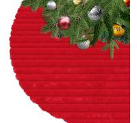 KONVINIT Jupe de Sapin de Noël Rouge Jupes d'arbre De Noël De Luxe XmasTree Jupe Christmas Tree Skirt Deco Pied Sapin Noel Doux et Chaud,78cm/90cm/122cm