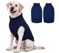 KONVINIT Pull Chien Grand Pull Gros Chien Col Haut sans Manche Losanges 3XL | Pull Doux et Epais pour Temps Froid douce；col roulé confortable；labrador；balade hiver；sans manches ; pull chien grande taille