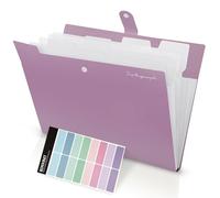 KONVINIT Trieur A4,Extensible Accordéon Document,Adorables dossiers, organiseur de dossiers extensibles,5 pochettes avec étiquettes en plastique avec intercalaires pour documents