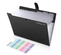 KONVINIT Trieur A4 Organiseur Document Trieur Compartiments Souple Trieur Document Accordeon Plastique Exacompta 8 Compartiments pour Bureau, École, Maison