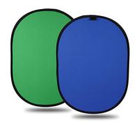 KONVISE - Toile de fond chromakey double face bleu vert fond pop-up 100% coton tissu mousseline parfait pour YouTube, montage vidéo, tournage
