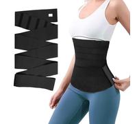 Konxi Ceinture d'entraînement pour Femme, Ceinture de Sauna, Ceinture d'entraînement pour Femme, Ceinture Amincissante, Ceinture de Sudation pour Sauna (Noir, 400cm)