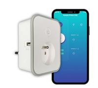 Konyks Prise connectée PRISKA USB – Wi‑Fi + BT, 16A, 2 ports USB A, compteur de consommation