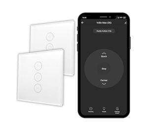 Konyks Vollo Max 3 - Lot de 2 interrupteurs connectés pour volets roulants - Installation facile, contrôle vocal avec Alexa, Google Home et Siri et à distance, programmation horaire,