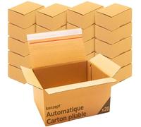 Konzept 11 - Boîte d'expédition 20x15x10 cm Lot de 20 pièces. Cartons pliables avec couvercle auto-adhésif, petits cartons pour envoi, emballage, colis DHL taille S différentes tailles