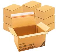 Konzept 11 - Boîte d'expédition 20x15x15 cm Lot de 10 pièces. Cartons pliables avec couvercle auto-adhésif, petits cartons pour envoi, emballage, colis DHL taille S différentes tailles
