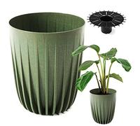 Konzept 11 - Pot de fleurs haut de 30 cm de diamètre, grand pot de plantation pour l'extérieur, balcon, pot de décoration avec insert vert, pot pour palmier