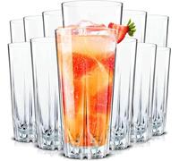 Konzept 11 - Set de 12 verre à eau 330 ml - verres à cocktail côtelés élégants et résistants, parfaits pour mojito, long drink, jus
