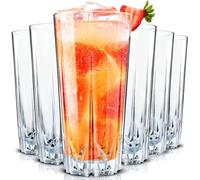 Konzept 11 - Set de 6 verre à eau 330 ml - verres à cocktail côtelés élégants et résistants, parfaits pour mojito, long drink, jus
