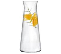 KONZEPT carafe à eau 1 L en verre cannelé, résistante, compatible lave-vaisselle, sans BPA, design élégant pour l’eau, les jus et autres boissons froides