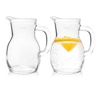 KONZEPT Carafe en verre 250ml 2 pièces, Pichet de table parfaite pour l'eau, le lait, les jus, Carafe à eau avec poignée ergonomique - Disponible en différentes tailles