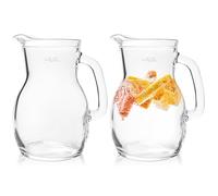 KONZEPT Carafe en verre 500ml 2 pièces, Pichet de table parfaite pour l'eau, le lait, les jus, Carafe à eau avec poignée ergonomique - Disponible en différentes tailles