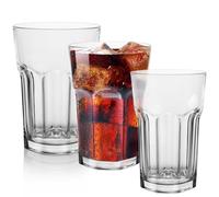 KONZEPT Ensemble de 12 Verres d'Eau, Set de Verres à Boire, 350ml Verres Empilables - Parfait pour Jus, Cocktails, Latte Macchiato, Ensemble de 12 Verres