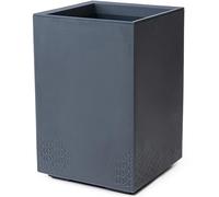 KONZEPT Grand et haut pot de fleurs sur roulettes, 40x40x60 cm, pour intérieur et extérieur, carré, aspect béton anthracite, en plastique, mobile - idéal pour jardin, terrasse, balcon et pièces de vie