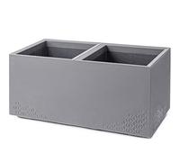 KONZEPT Grand pot de fleurs avec roulettes 40 x 80 x 40 cm, gris aspect béton, matériau 100 % recyclé, pour utilisation en intérieur et extérieur, idéal pour jardin, balcon et terrasse