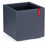 KONZEPT Grande jardinière sur roulettes 40 × 40 × 40 cm Anthracite | Aspect béton, en plastique, avec système de drainage intégré, pour l'intérieur et l'extérieur, jardin, terrasse et balcon