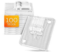 KONZEPT Lot de 100 crochets adhésifs pour fixation filet pour chat sur le balcon, extra forts - Transparents, petits, sans perçage, résistants aux intempéries, adaptés à l'extérieur