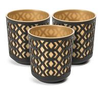 KONZEPT Lot de 3 petits pots de fleurs, en plastique, diamètre : 14 cm, pour plantes d'intérieur, en plastique