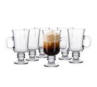 KONZEPT Lot de 6 verres à café irlandais avec anse et pied - 200 ml - Résistant à la chaleur et au lave-vaisselle - Idéal pour le vin chaud et le chocolat chaud