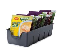 KONZEPT Organisateur à Épices pour Placard, Rangement Empilable pour Sachets d’Épices, Boîte de Rangement en Plastique, Gris