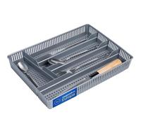 KONZEPT Organisateur de tiroirs pour couverts 31x23x4,5cm Gris - Rangement pratique pour tiroirs de cuisine, Insert pour tiroir à couverts pour un rangement optimaux de la cuisine