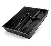 KONZEPT Organiseur de tiroirs pour couverts - 30x39cm Noir, Idéal pour les petits tiroirs de cuisine