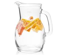 KONZEPT Pichet à eau en verre de 1 l - Carafe en verre robuste avec bec verseur anti-goutte et poignée confortable