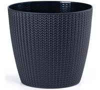 KONZEPT Pot de fleurs de 26 cm de diamètre - Cache-pot pour plantes d'intérieur 9 l, aspect gazon, en plastique recyclé, résistant aux rayures, aux UV et aux intempéries, pour l'intérieur, le balcon