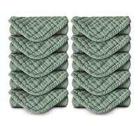 Koo-dib Debarbouillette Bebe Lavable, 10 Serviette Visage, Lange, Carre de Coton Bebe, Gants de Toilette Extra Douces Coton Reutilisable Lavable pour Nouveau Né Peau Indispensable Bebe