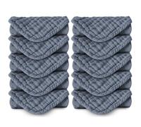 Koo-dib Serviette Visage 10 Carre Coton Reutilisable Lavable, Debarbouillette Bebe Lavable et Lingettes - 30X30 cm Gants de Toilette pour Nouveau Né Peau Indispensable Bebe