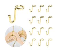 Koobay Cintre à vêtements 36 pièces crochets solides en métal doré cintres rallonges mini crochets de suspension en cascade