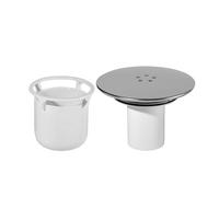 KOOBON Couvercle de bonde de douche 90 mm/115 mm - Pour bonde Viega Tempople - Finition chromée - Avec seau anti-odeurs - Avec attrape-cheveux pour bonde de douche