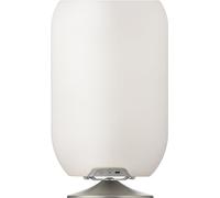 Kooduu Atmos Lampe d'Enceinte Portable - Lumière LED dimmable, Haut-Parleur Bluetooth sans Fil avec Support de Bouteille de vin intégré - Décoration d'intérieur et d'extérieur, Argent Dépoli