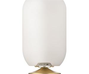 Kooduu Atmos Lampe d'Enceinte Portable - Lumière LED dimmable, Haut-Parleur Bluetooth sans Fil avec Support de Bouteille de vin intégré - Décoration d'intérieur et d'extérieur, Laiton