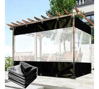 KOOEIN Bâche Imperméable Transparente avec œillets,Rideau D'extérieur Transparente,Rideau Résistant Aux Intempéries De 0,5mm D'épaisseur Et 550g/㎡,Rideaux en PVC pour Pergola,WxH-8x3m(26.2x9.8ft)