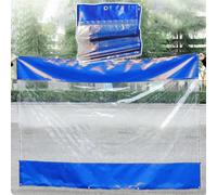 KOOEIN Bâche Transparente en PVC Imperméable,Bâche Transparente Résistante De 450g/㎡ avec œillets,Bâche Bleue Transparente,Rideau en Plastique étanches Coupe-Vent Extérieur,WxH-4.4x1.8m/14.4x5.9ft