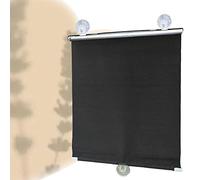 KOOEIN Store de Fenêtre occultant a Ventouse, Store Enrouleur Pare-Soleil, Rideau rétractables temporaires, Tissu à Thermo, 85% d'occultation, avec Revêtement coloré,Black-40x125cm/16x49in