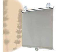 KOOEIN Store de Fenêtre occultant a Ventouse, Store Enrouleur Pare-Soleil, Rideau rétractables temporaires, Tissu à Thermo, 85% d'occultation, avec Revêtement coloré,Grey-40x125cm/16x49in