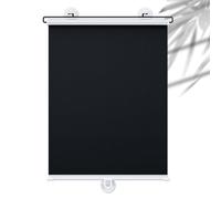 KOOEIN Store Enrouleur à Ventouse,Store Enrouleur Occultant Isolé Thermique,Store Réglables 30cm 40cm 45cm 50cm 60cm 80cm De Large,Rideau Portable D'obscurcissement,Black-72x200cm/28x79in