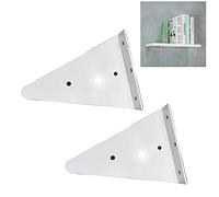 KOOEIN Support D'étagère Flottante,Étagère Triangle Caché,Équerre en Fer Forgé,Étagère Décoratif Mural,Support De Rangement avec Vis,Étagère À Livres,2 Pièces,Blanc,8x10cm/3x4in
