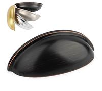 KOOFIZO Lot de 10 poignées de tiroir pour poubelle, tasse et tiroir, bronze huilé, espacement de vis de 76 mm, pour placard de cuisine, chambre à coucher, commode, salle de bain