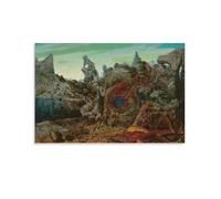 KOOHTAA Max Ernst Paysage Avec Lac Et. Chimères - Impression sur toile - Décoration murale - 30 x 45 cm