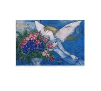 KOOHTAA Poster Marc Chagall The Blue Angels - Impression sur toile - Décoration murale - 40 x 60 cm