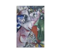 KOOHTAA Poster mural à suspendre Marc Chagall I And The Village - 40 x 60 cm