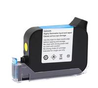 KOOILANG Cartouche d'encre écologique à solvant pour imprimante thermique portative pour code QR, code-barres, sac en verre, boîte en carton, câble en bois et plastique (25,4 mm-jaune)