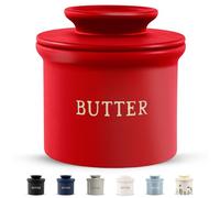 Kook Beurrier français en céramique avec couvercle Collection Farmhouse | Doux et tartinable, laisser sur le comptoir, ligne d'eau, température ambiante fraîche, cadeau de Noël