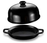 Kook Four à pain, poêle à levain avec couvercle et poignées, poêle en fonte émaillée et couvercle en céramique, pour la cuisson, la cuisson, le rôti, noir